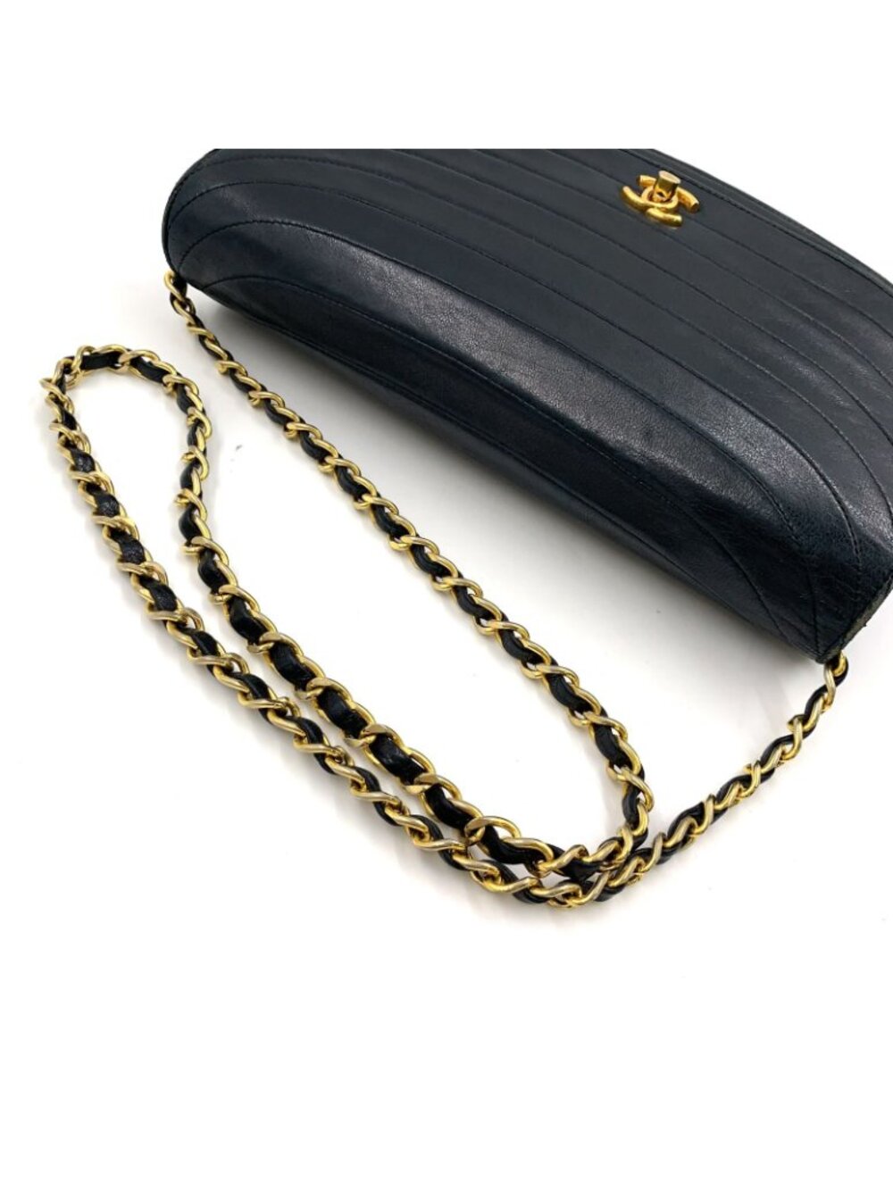 Chanel Half Moon Unknown Lambskin Black Shoulder Bag Gold - Picture 7 of 15